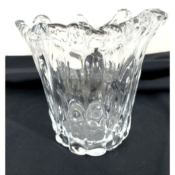 Scandinavian Wave Clear Vase Water Splash Vintage 7.5" Sweden Finland - Picture 5 of 8